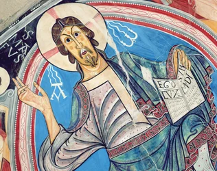 Christ en majesté flanqué de séraphins et de symboles des évangélistes, copie d